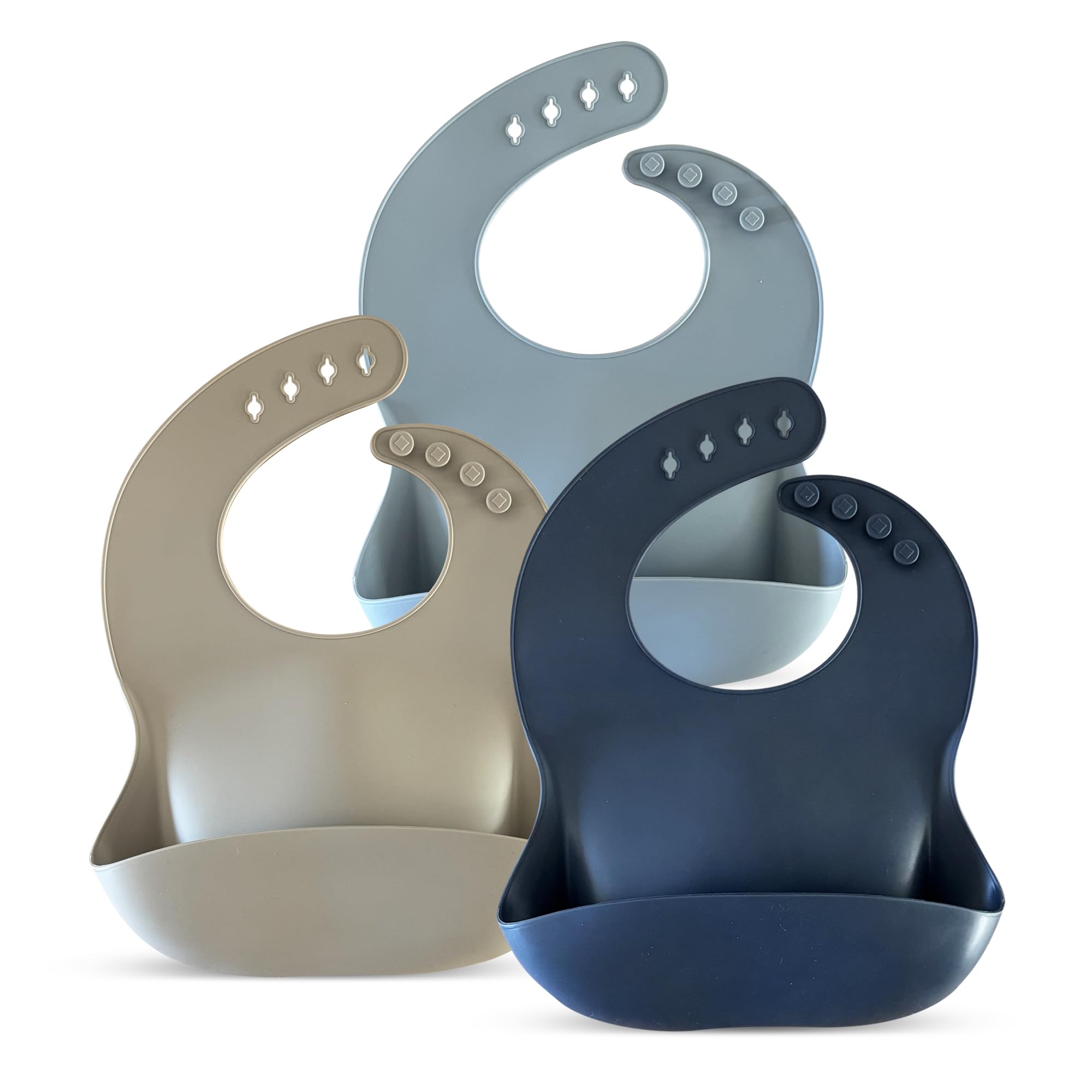 Happy Snails Premium Silicone Baby Bib roll-up travel keeps meals tidy.