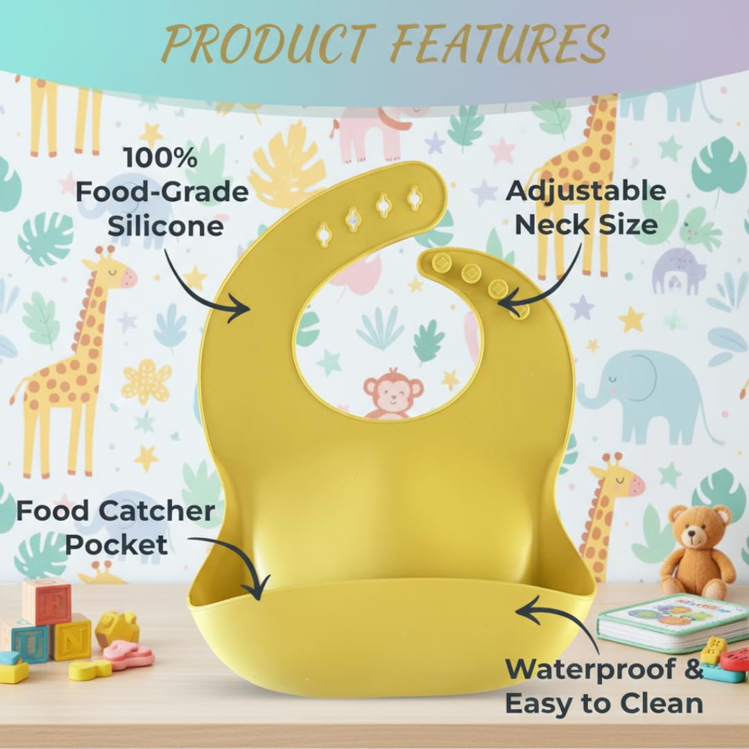 Happy Snails waterproof bib keeps clothes clean and resists stains during messy meals