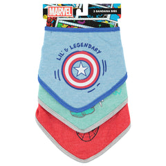 Happy Threads bandana bib showing Captain America in green helps keep faces clean.