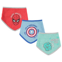 Happy Threads bandana bib with The Hulk in blue supports drool during teething.