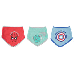 Happy Threads bandana bib featuring Spiderman in red, ideal for feeding and teething.