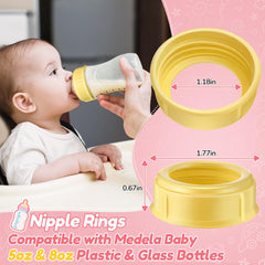 HappyAlley collar rings work with Medela slow-flow bottles for steady flow.