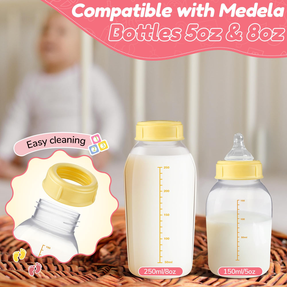 HappyAlley nipple rings for Medela 8oz bottle provide secure, mess-free feeds.