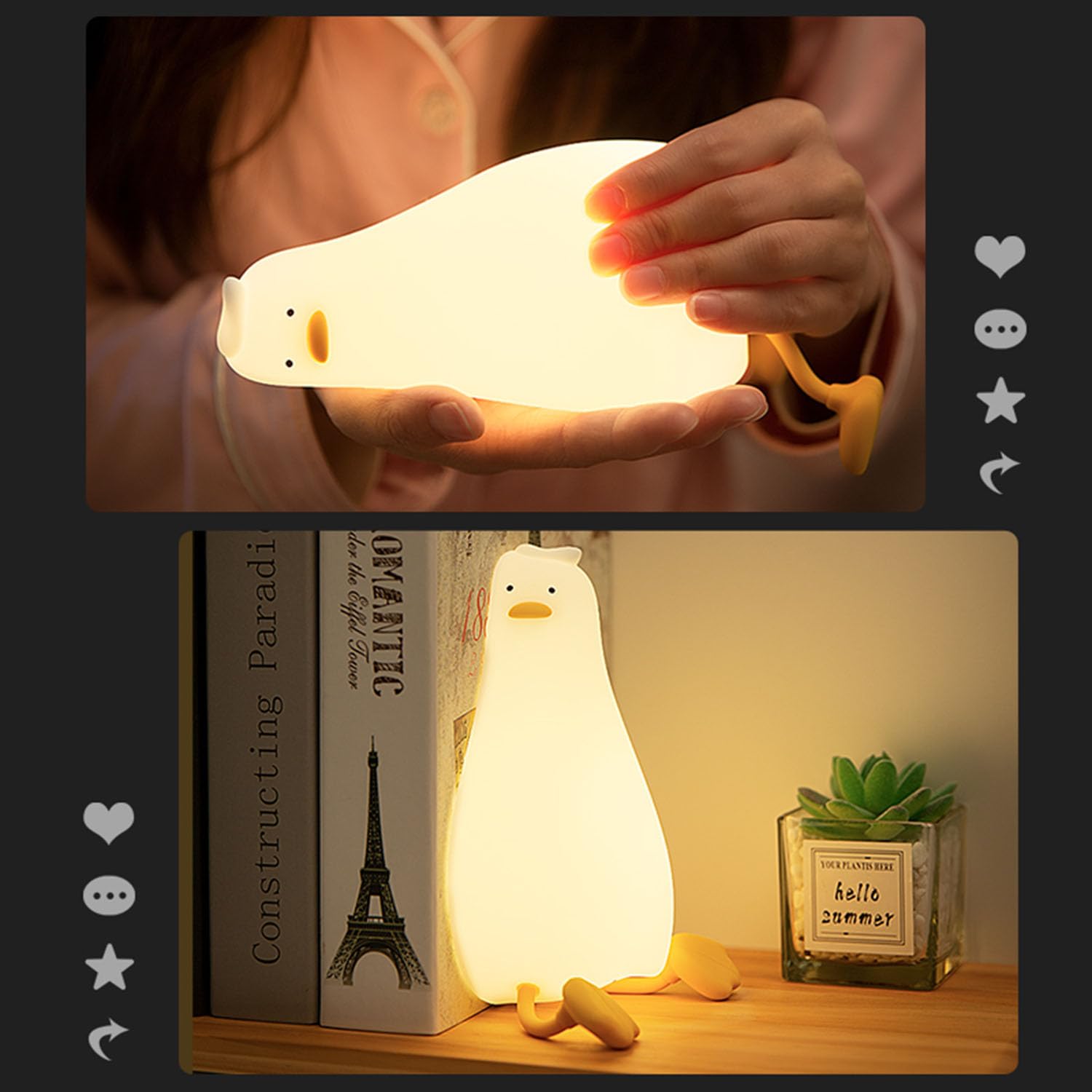 HappyBAG bedside duck light ideal for nursery, kids room, or dorm