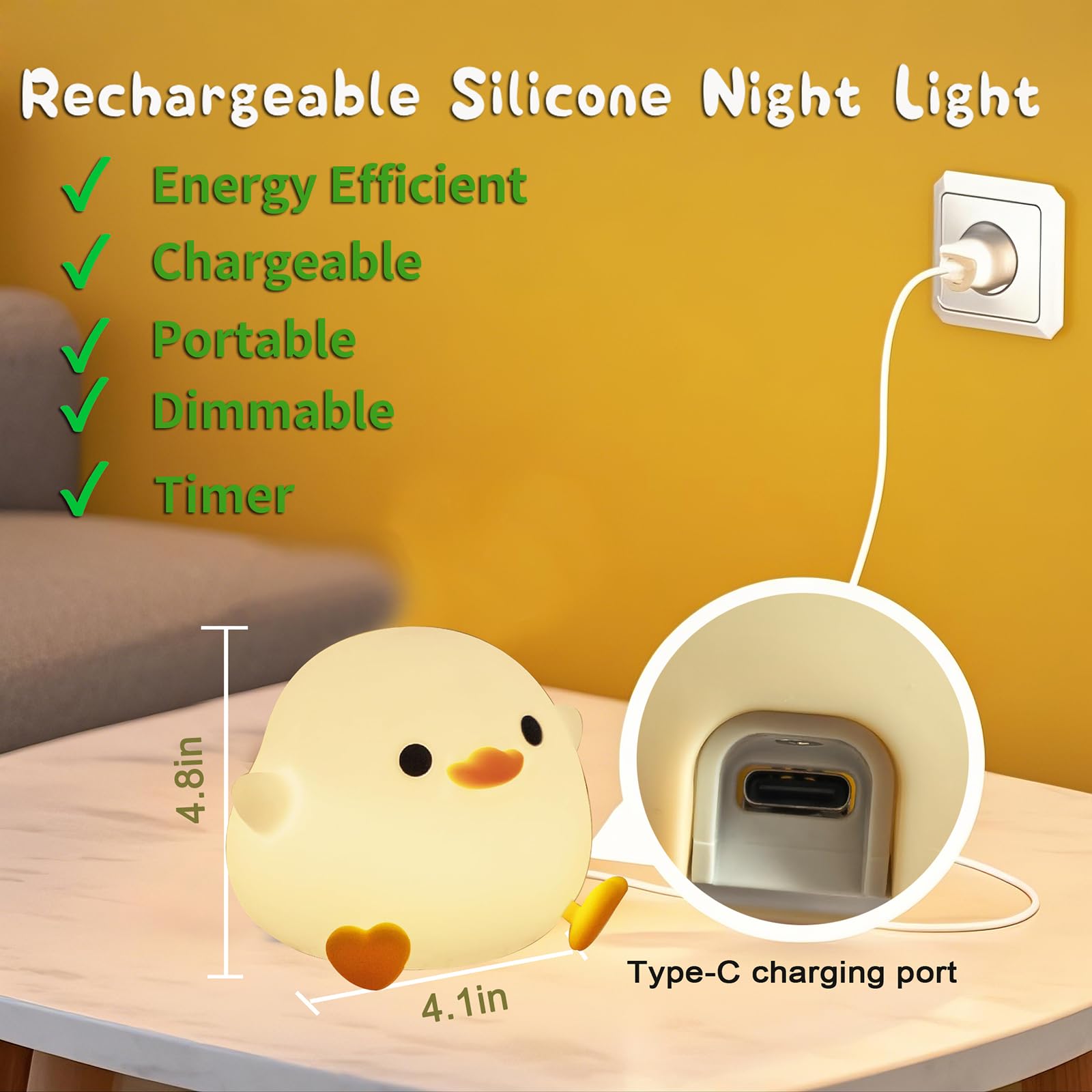 HAPPYBAG Duck Night Light adds warm decor to kids rooms