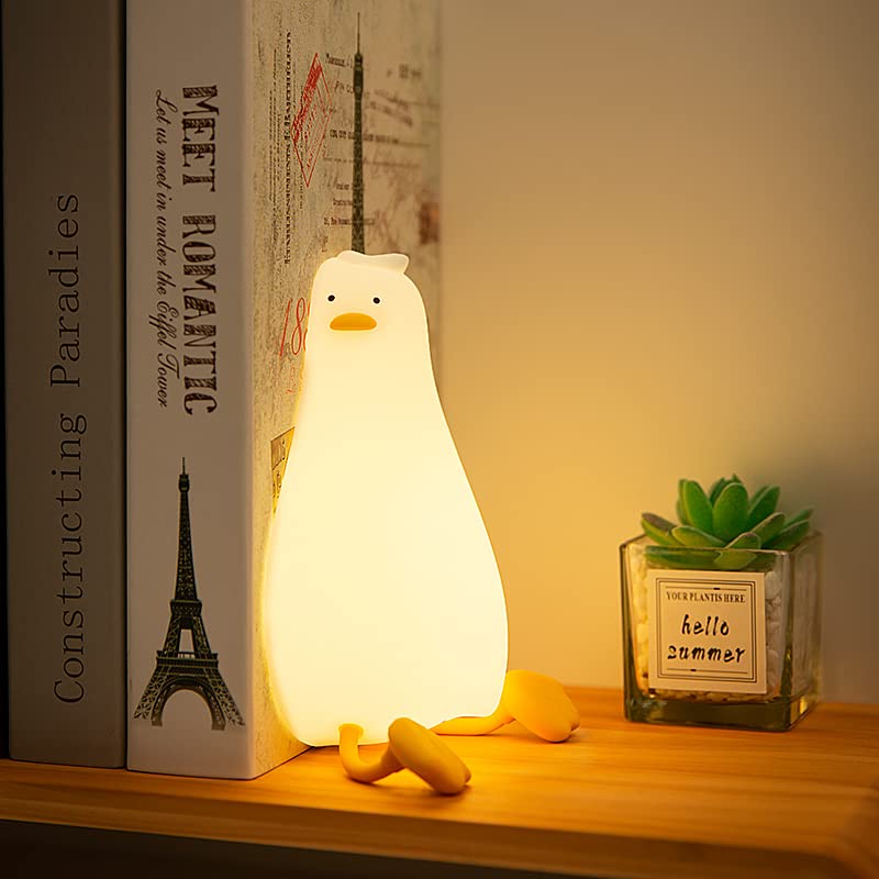 HAPPYBAG LED duck night light with timer, auto-off supports bedtime routines.