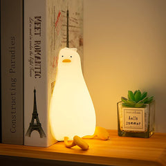 HAPPYBAG LED duck night light with timer, auto-off supports bedtime routines.