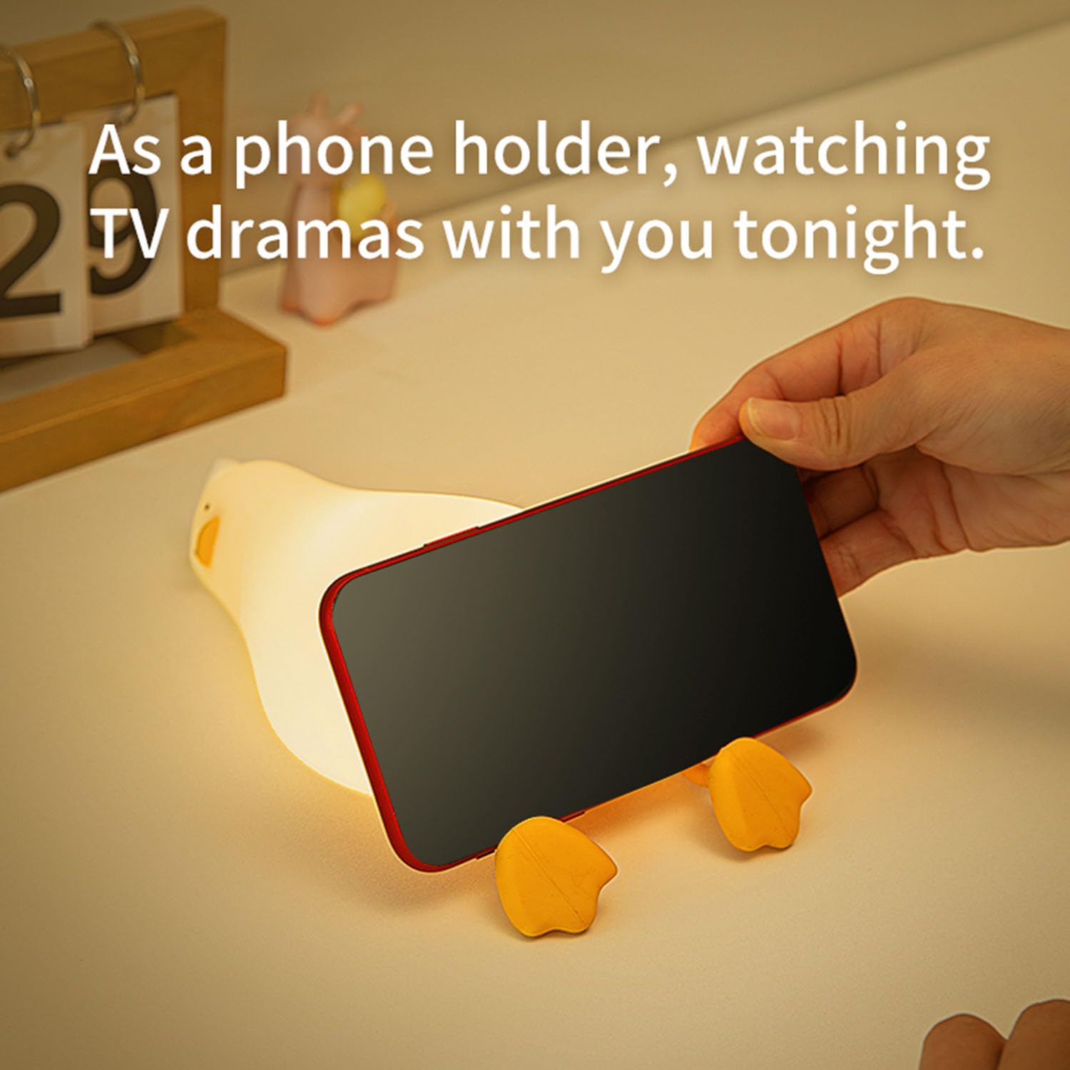 HappyBAG rechargeable duck night light powered by USB, portable bedside lamp
