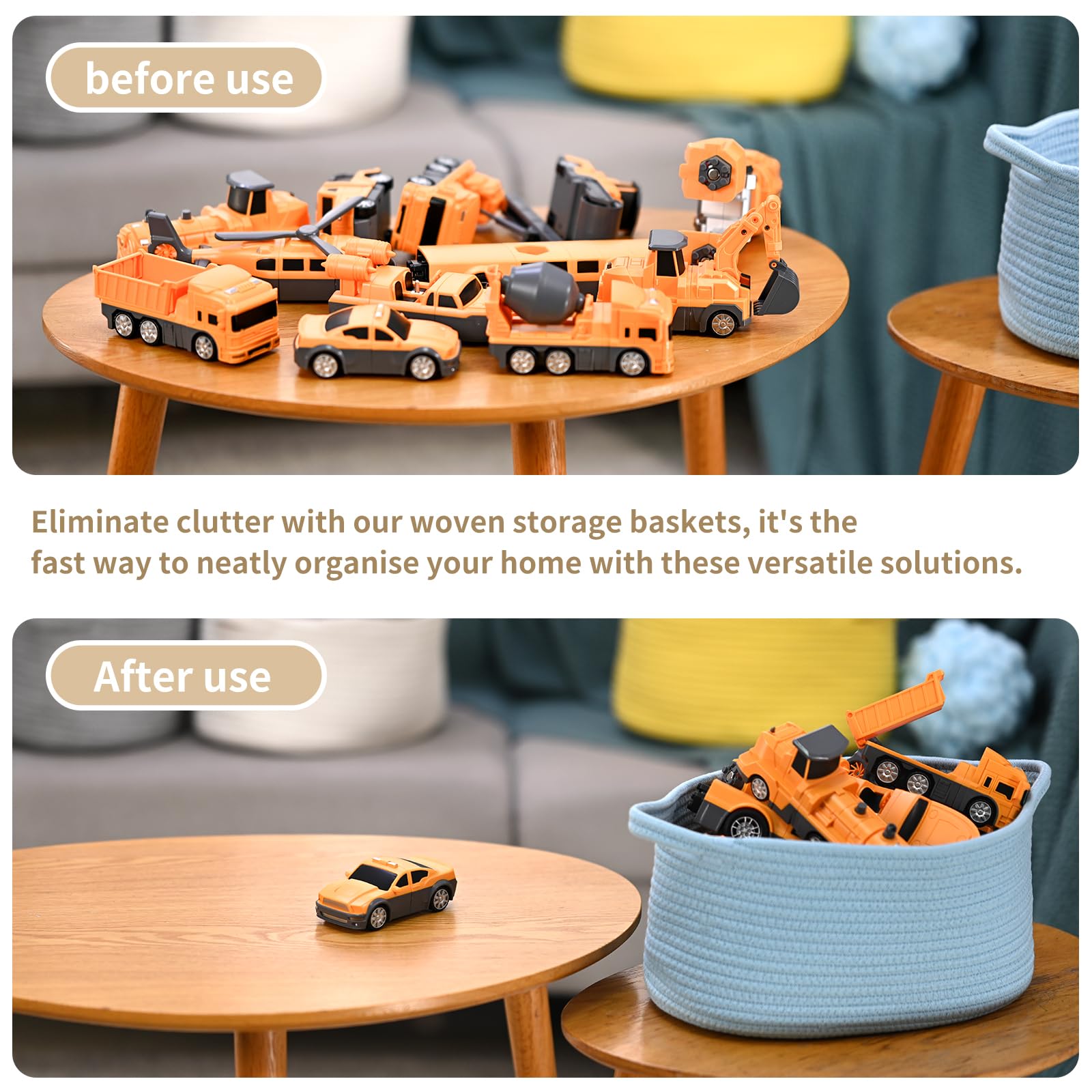 Happyiren versatile toy organizer basket keeps baby items neatly organized