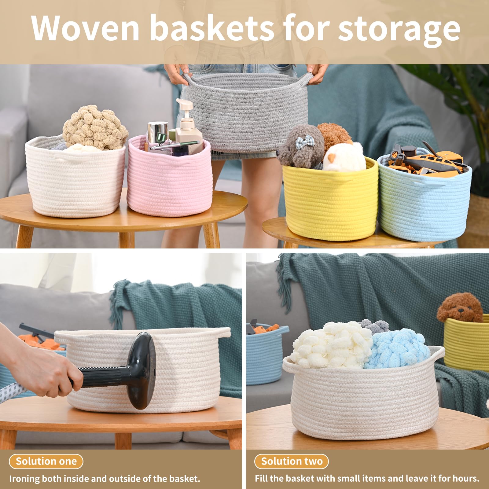 Happyiren bathroom storage basket on vanity, keeps cosmetics and small toiletries tidy