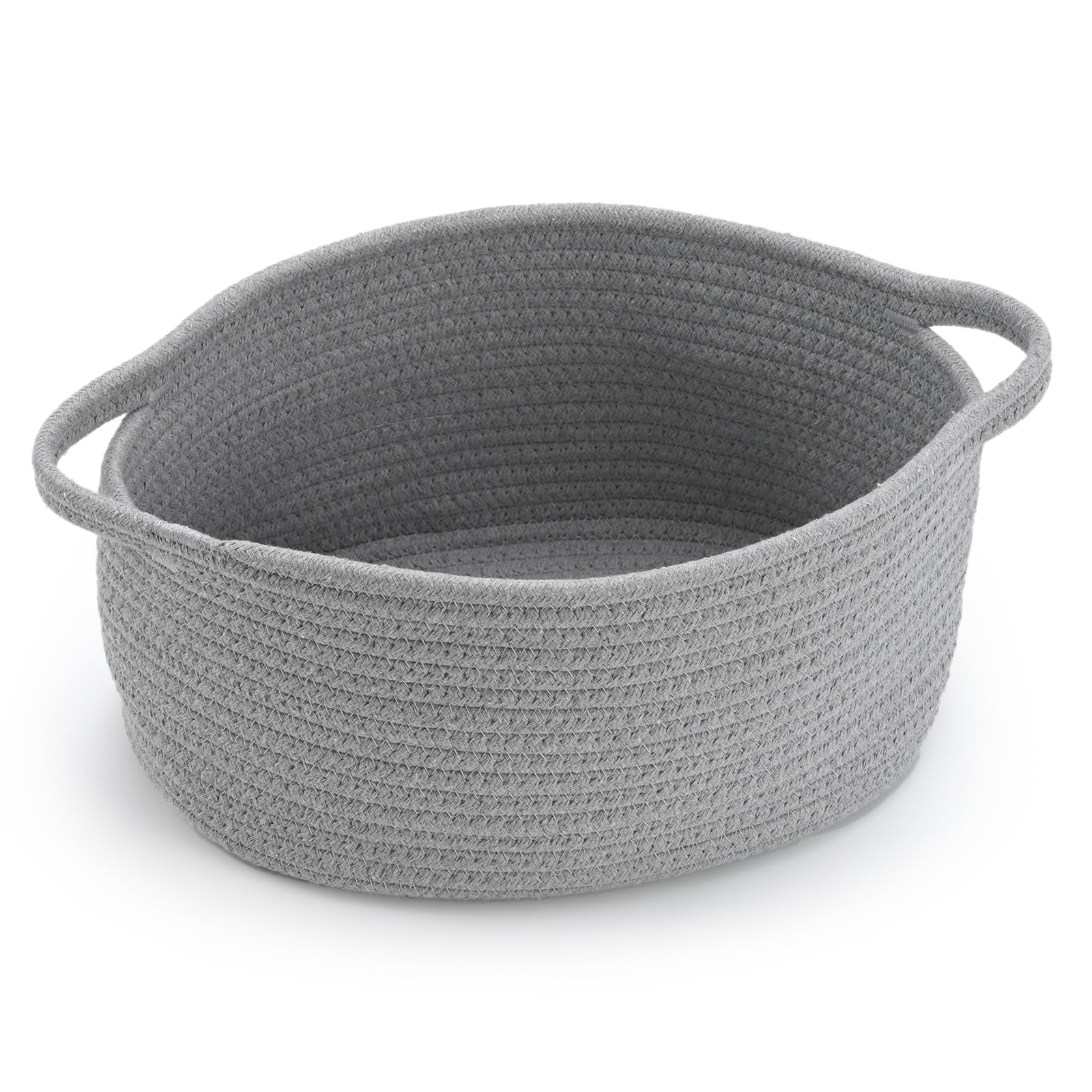 Happyiren cute woven storage basket with handle for easy organization