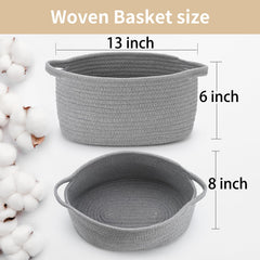 Happyiren woven storage basket in living room for decluttering shelves
