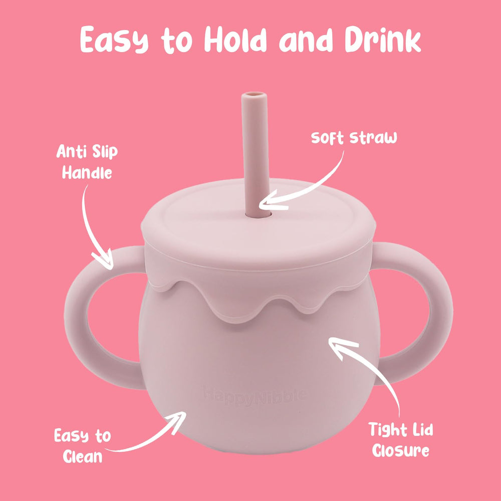 HappyNibble Rose Pink kid-friendly mealtime moments with set