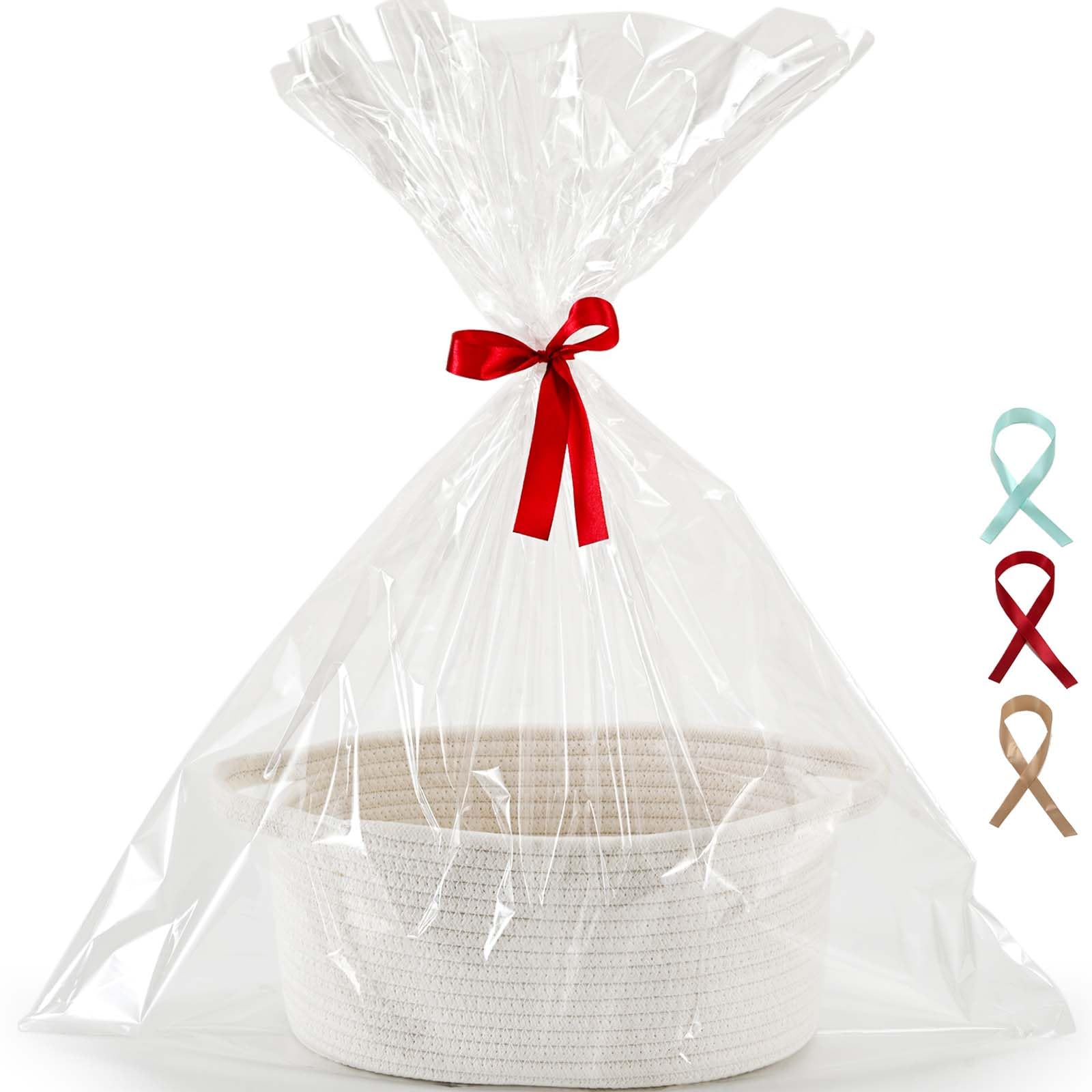 Happyiren small gift basket with wrap and ribbons for gifting