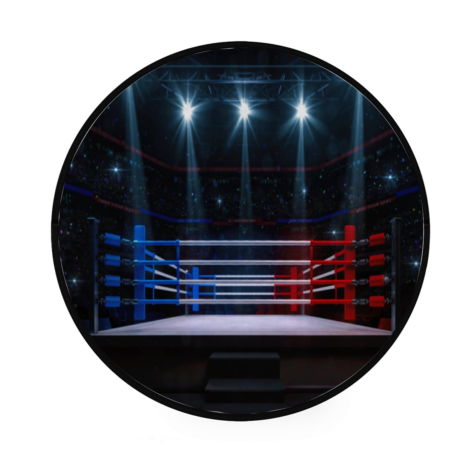 Hapuxt round rug nursery boxing ring play mat 3ft view shows kid-friendly play area.