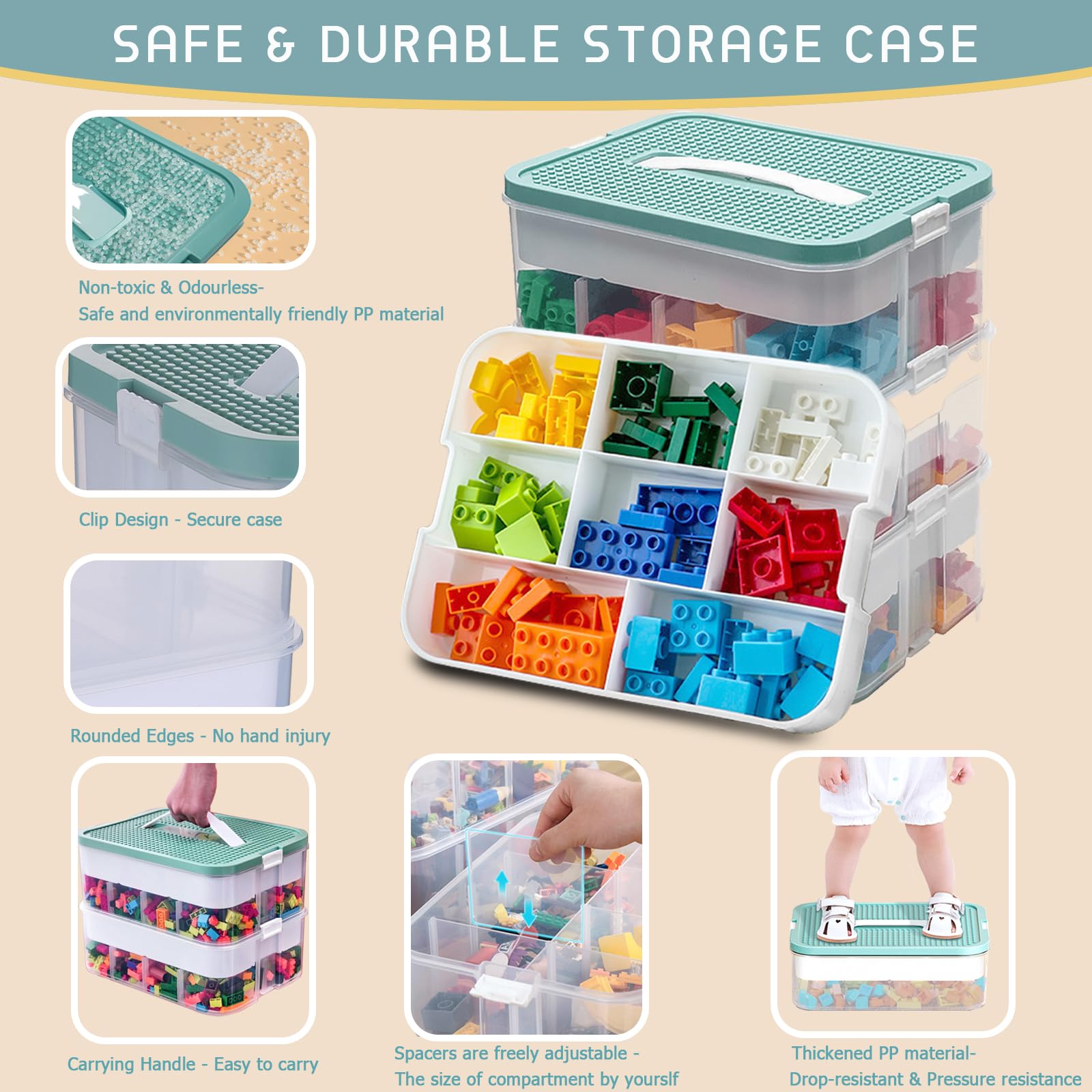 Harazaqa-large-capacity-storage holds plenty of building blocks for busy play sessions.