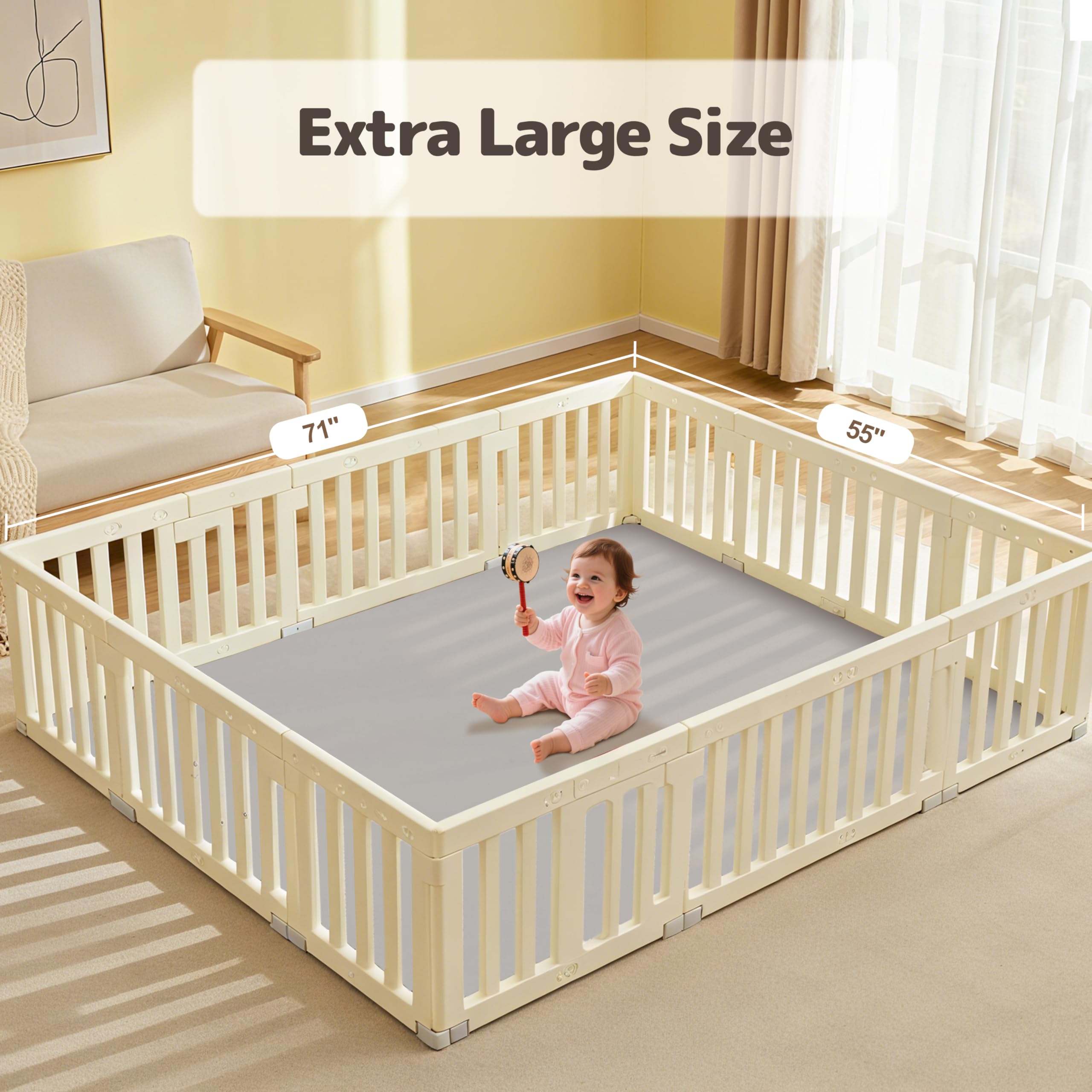 Removable stretch cover of Harbolle mat stays secure on floors.