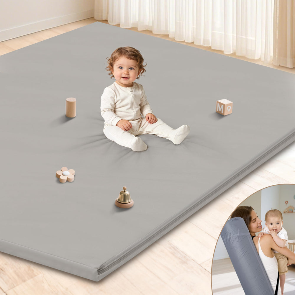 Harbolle Baby Play Mat with waterproof surface for easy cleanup.