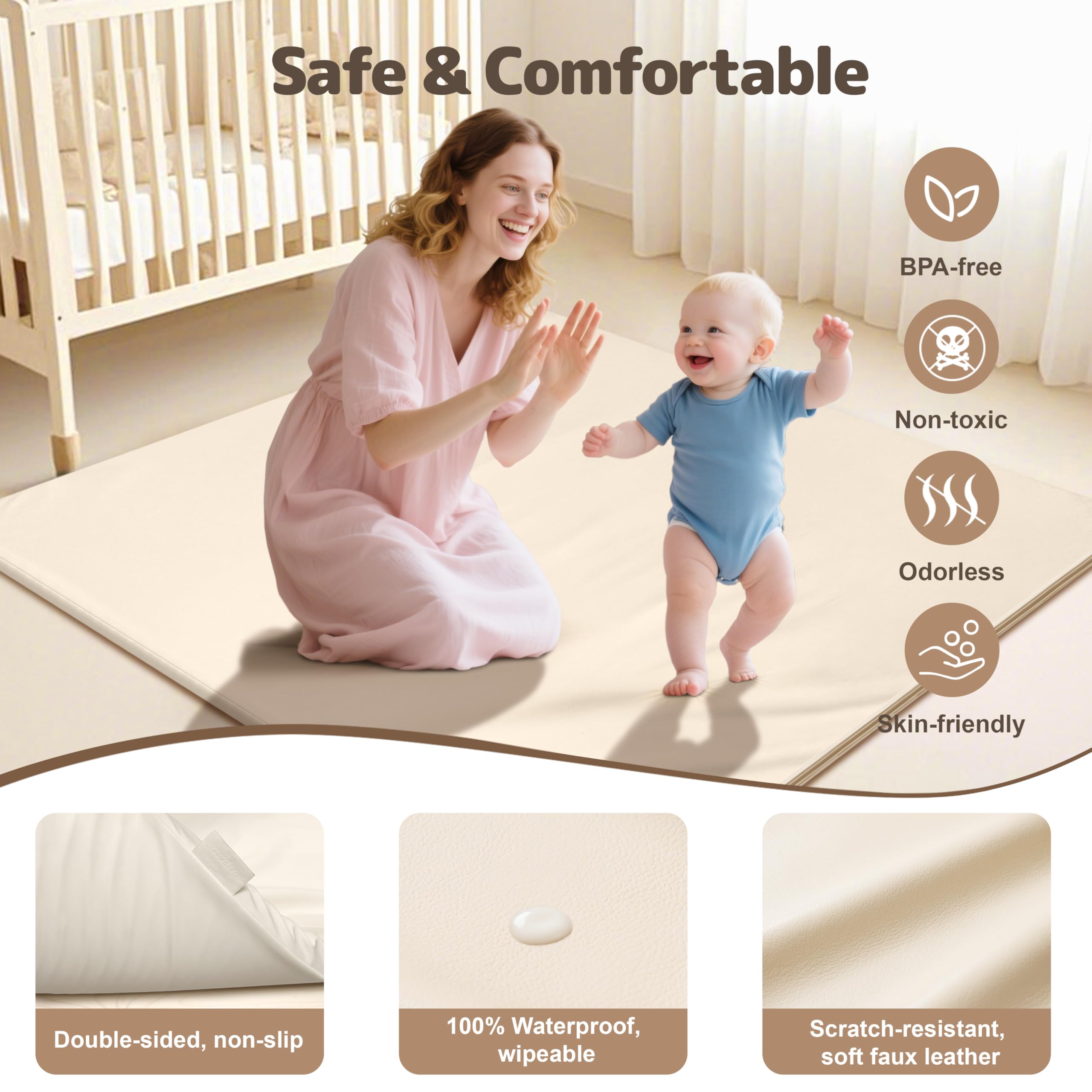HARBOLLE play mat with waterproof surface for easy cleanup of spills