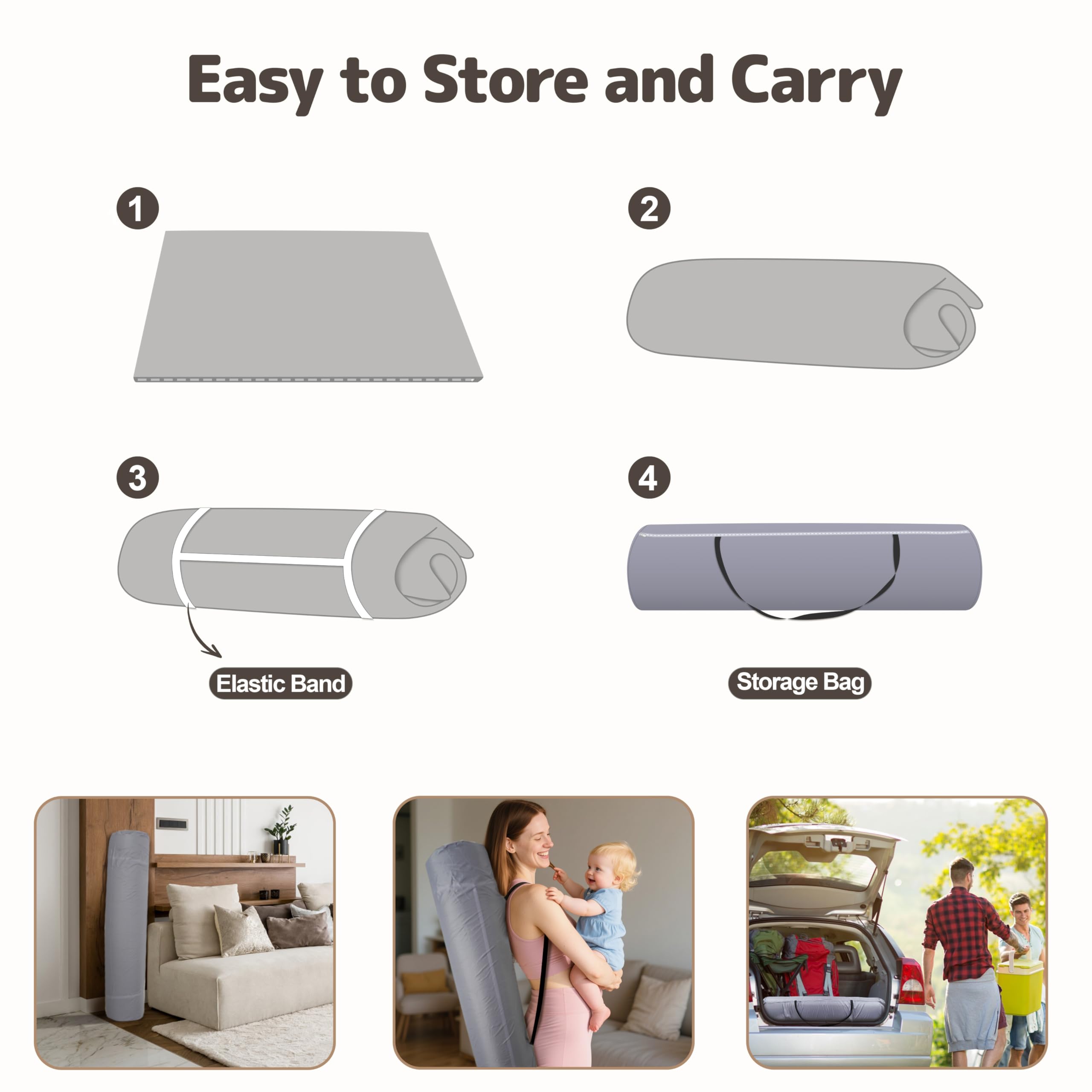 HARBOLLE storage bag and strap simplify travel and storage.