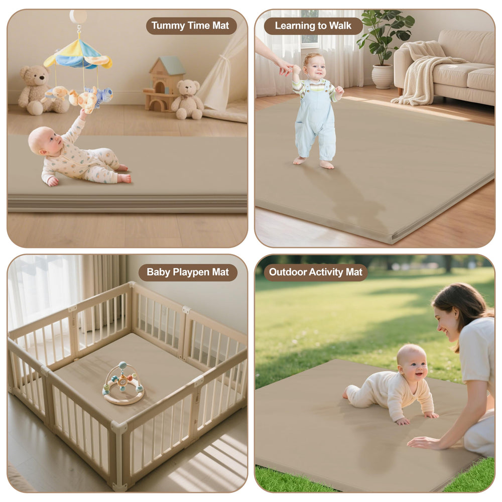 HARBOLLE neutral brown color blends with nursery decor and furniture.