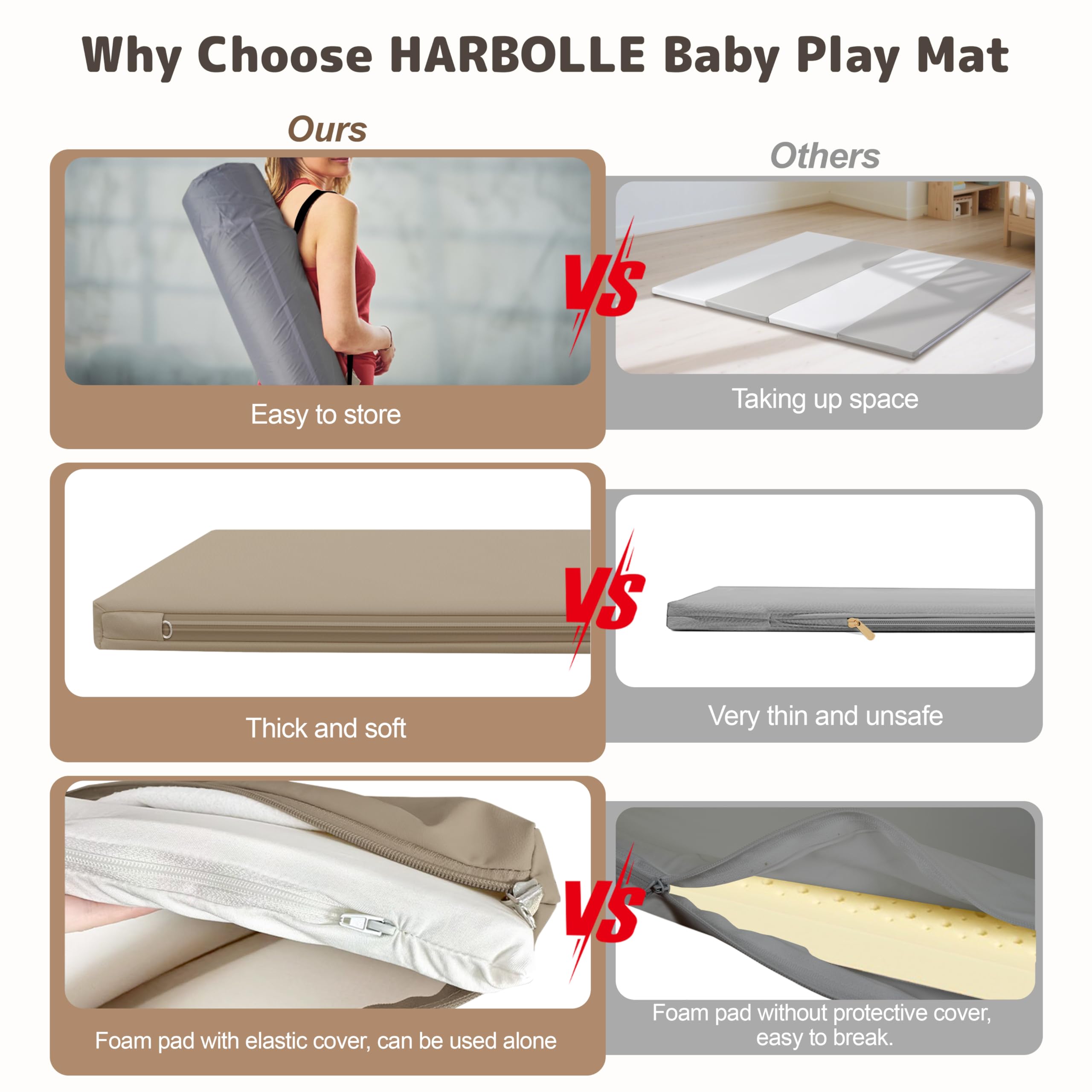 HARBOLLE removable foam cover makes cleaning quick after messes.