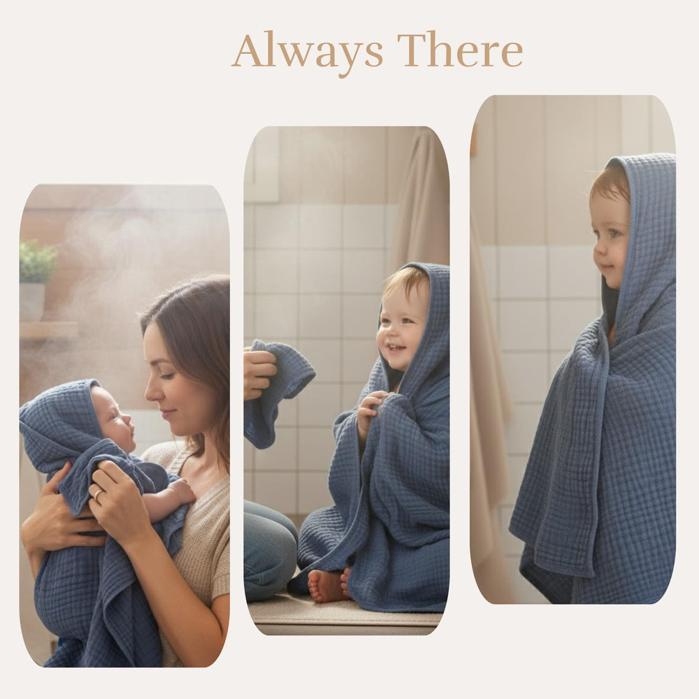 HardNok bath-time towel for baby, versatile from bath to stroller.