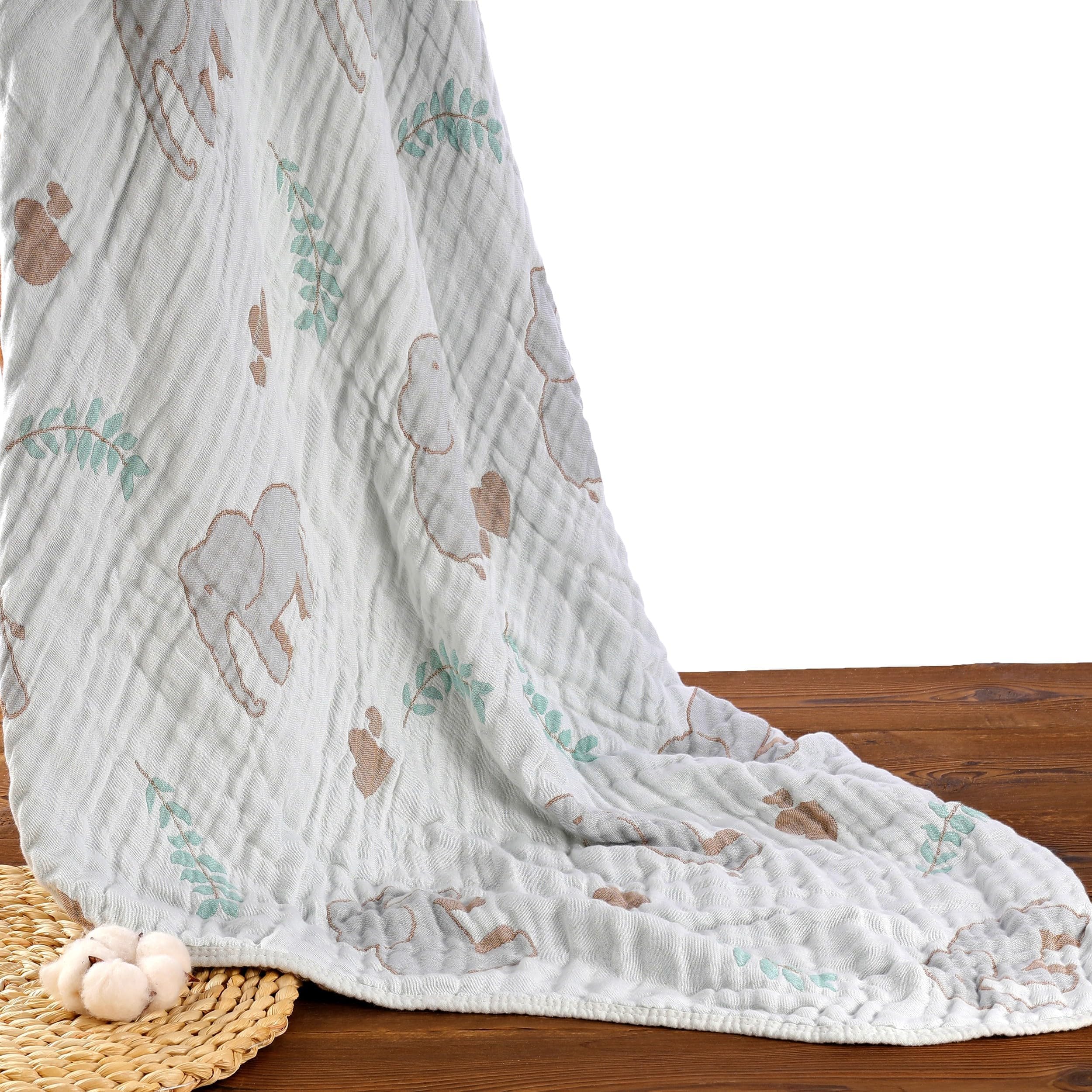 HardNok Forest Elephant blanket laid flat to show a generous 43-inch size.