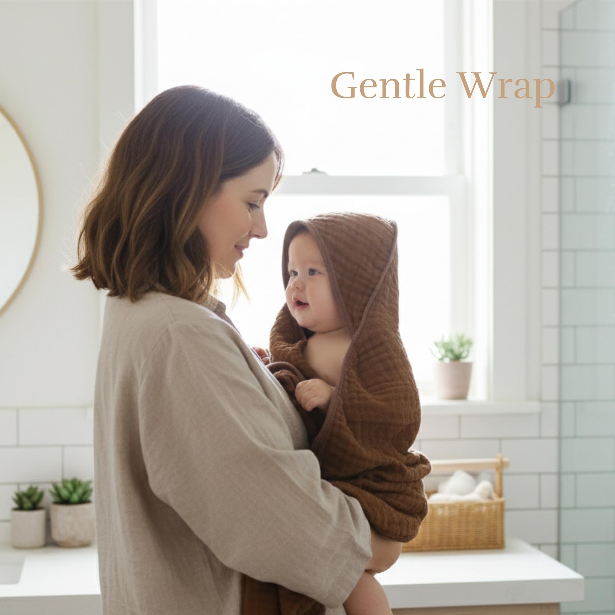 HardNok hooded towel 32-inch, snug after bath for cozy baby drying.