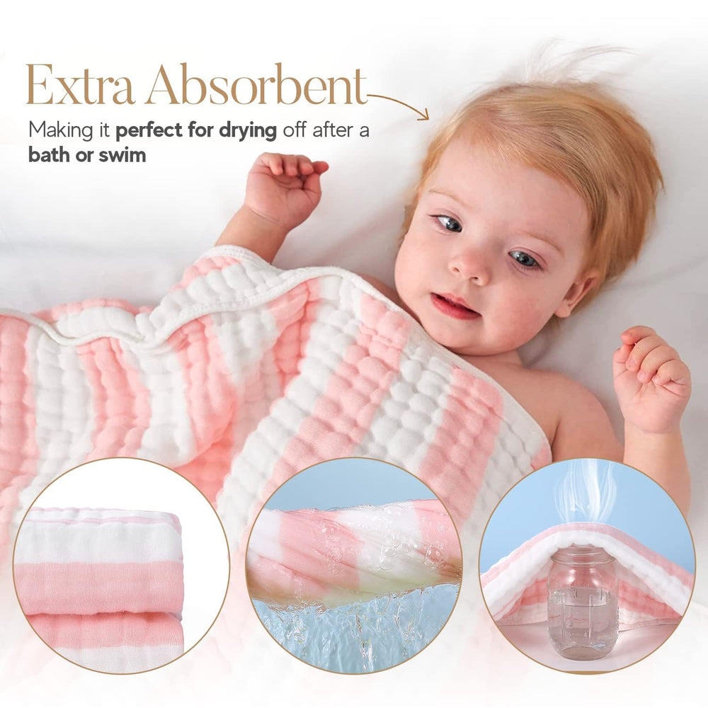 HardNok muslin hooded baby towel in white for gentle drying