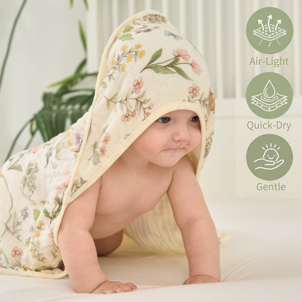 HardNok muslin towel closeup reveals six-layer weave for ultra-soft daily use.