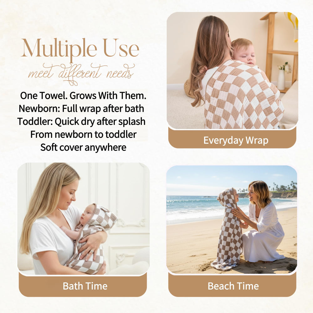 HardNok Spacious 55x28 Towel Grow-With-Child design for newborn to toddler drying and play.
