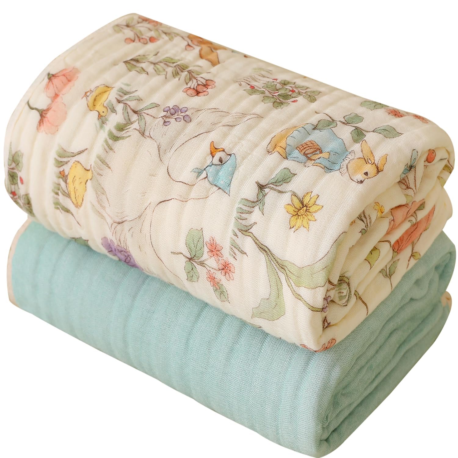 HardNok Ultra-Soft Muslin Baby Blanket with woodland swaddle pattern offers breathable warmth.