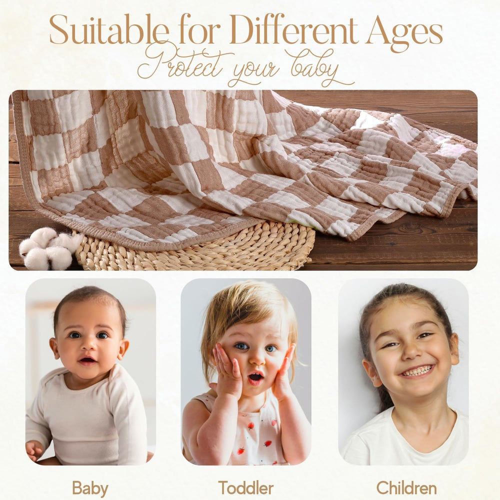 HardNok Ultra Soft Muslin Blanket demonstrates multi-use for nap time and play.