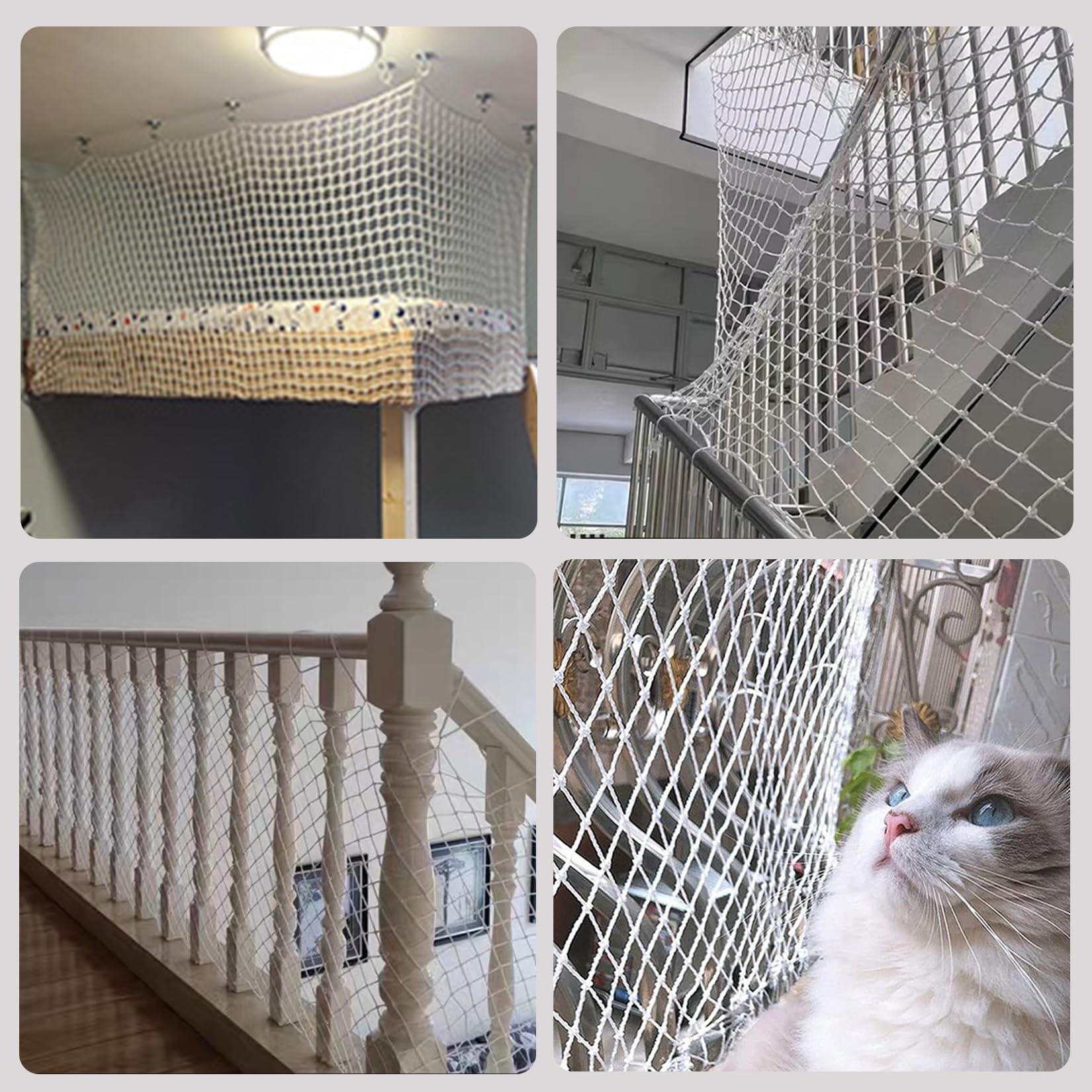 HARERNET outdoor-friendly netting protects rails on balconies and patios