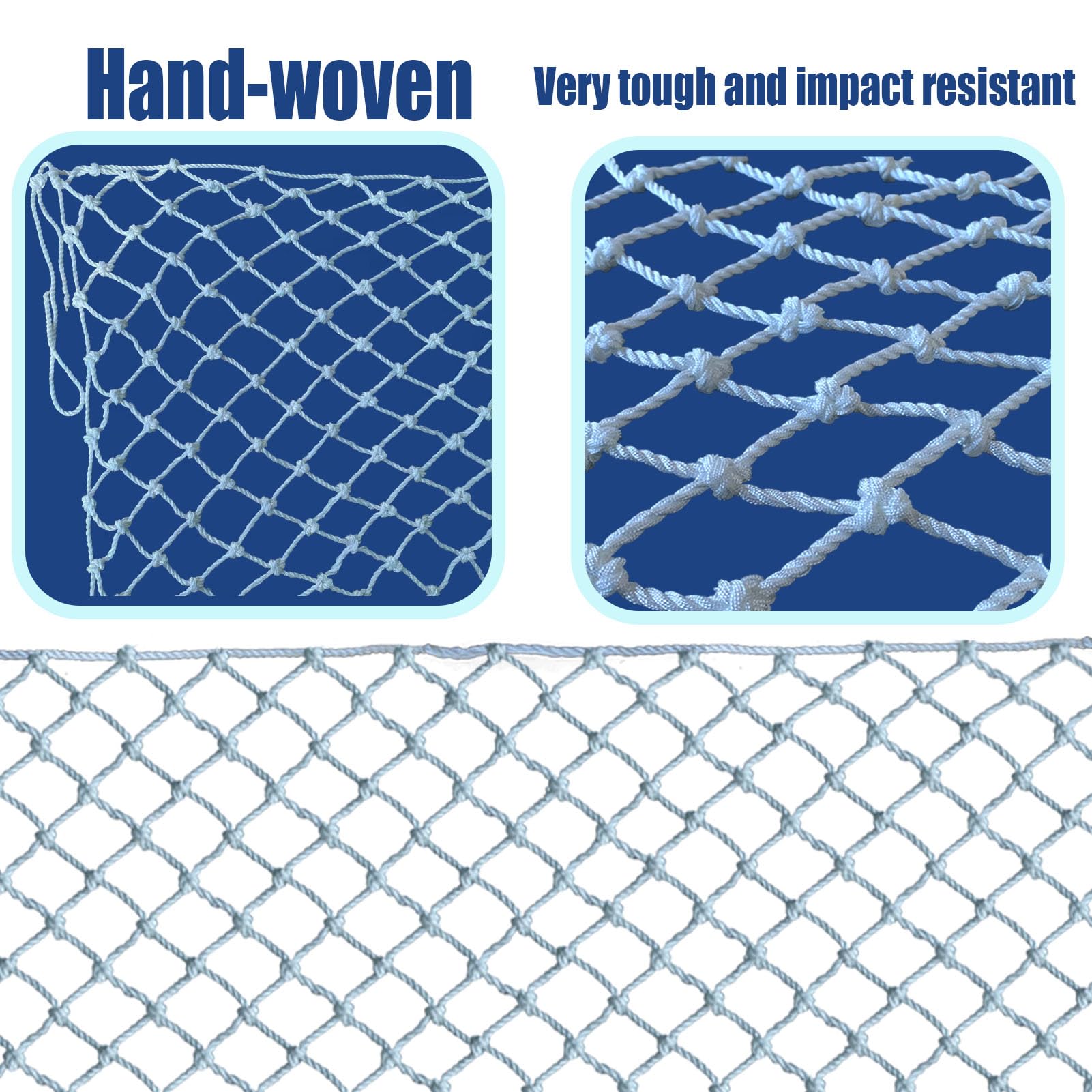 HARERNET rope-net installation demonstrates quick fixing to railings for balcony safety.