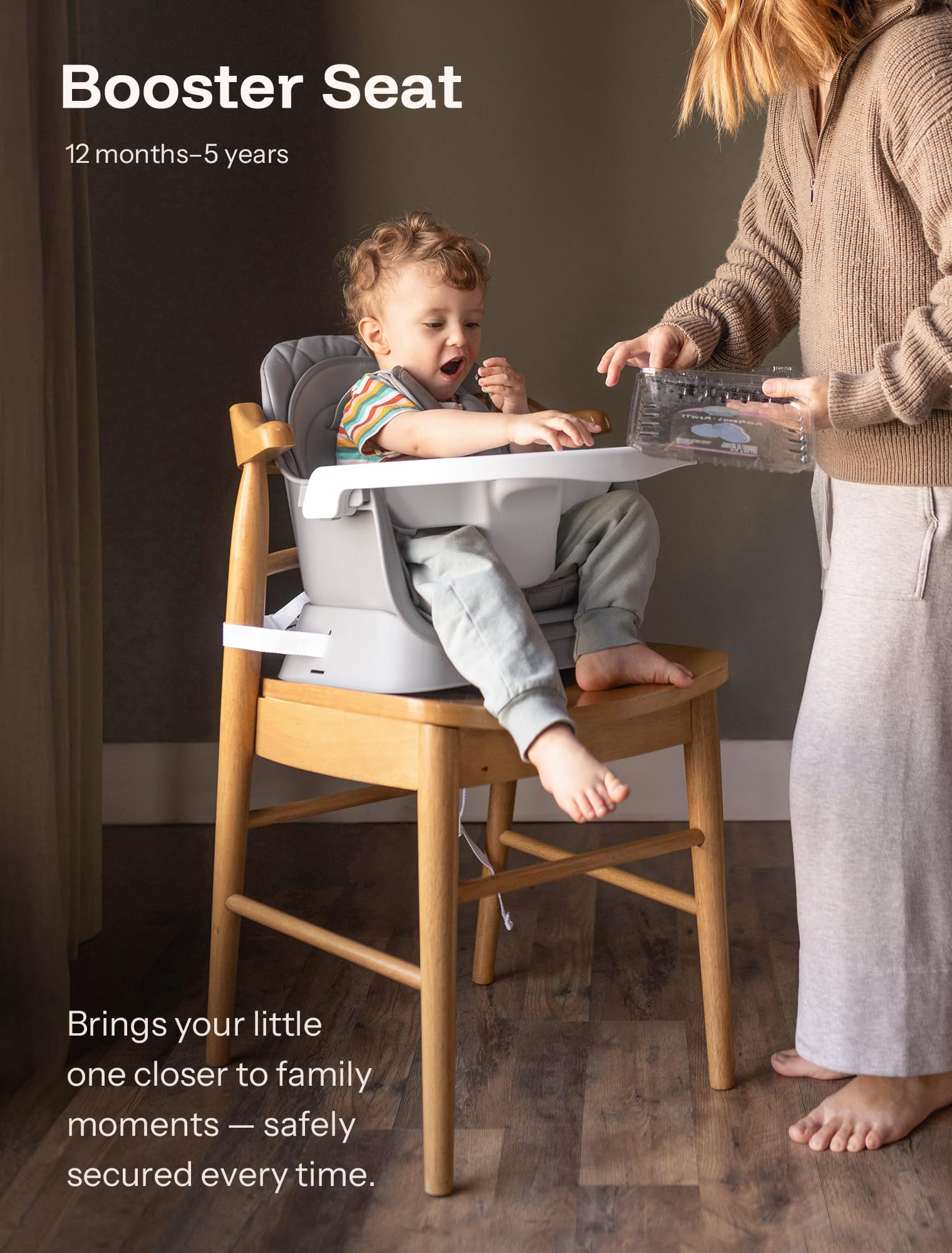 HARPPA pyramid-style base provides stable support during toddler transitions