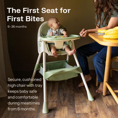 Harppa baby high chair with removable upper tray for easy mealtimes
