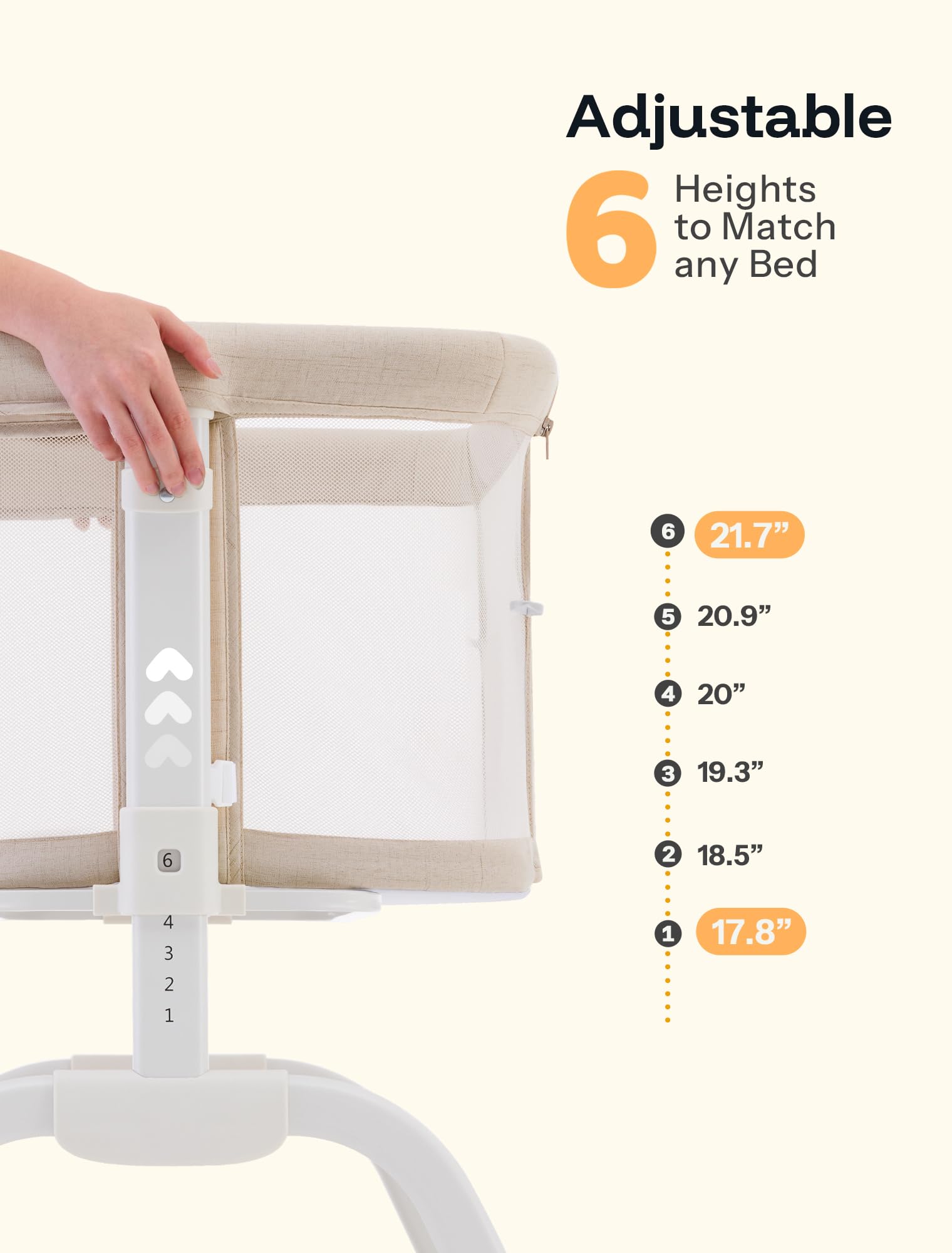 HARPPA Cuddly Bassinet anti-spitting angle supports gentle positioning near bed.