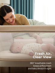 HARPPA Cuddly Bassinet height adjustments align bedside with ease.