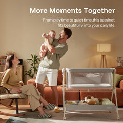 Harppa cuddly bassinet mesh sides provide airflow and clarity