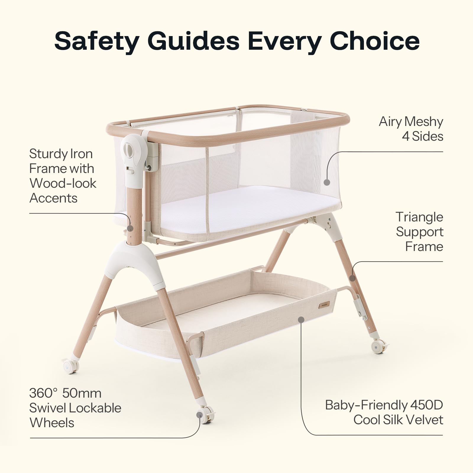 HARPPA rocking action bassinet soothes baby with gentle motion