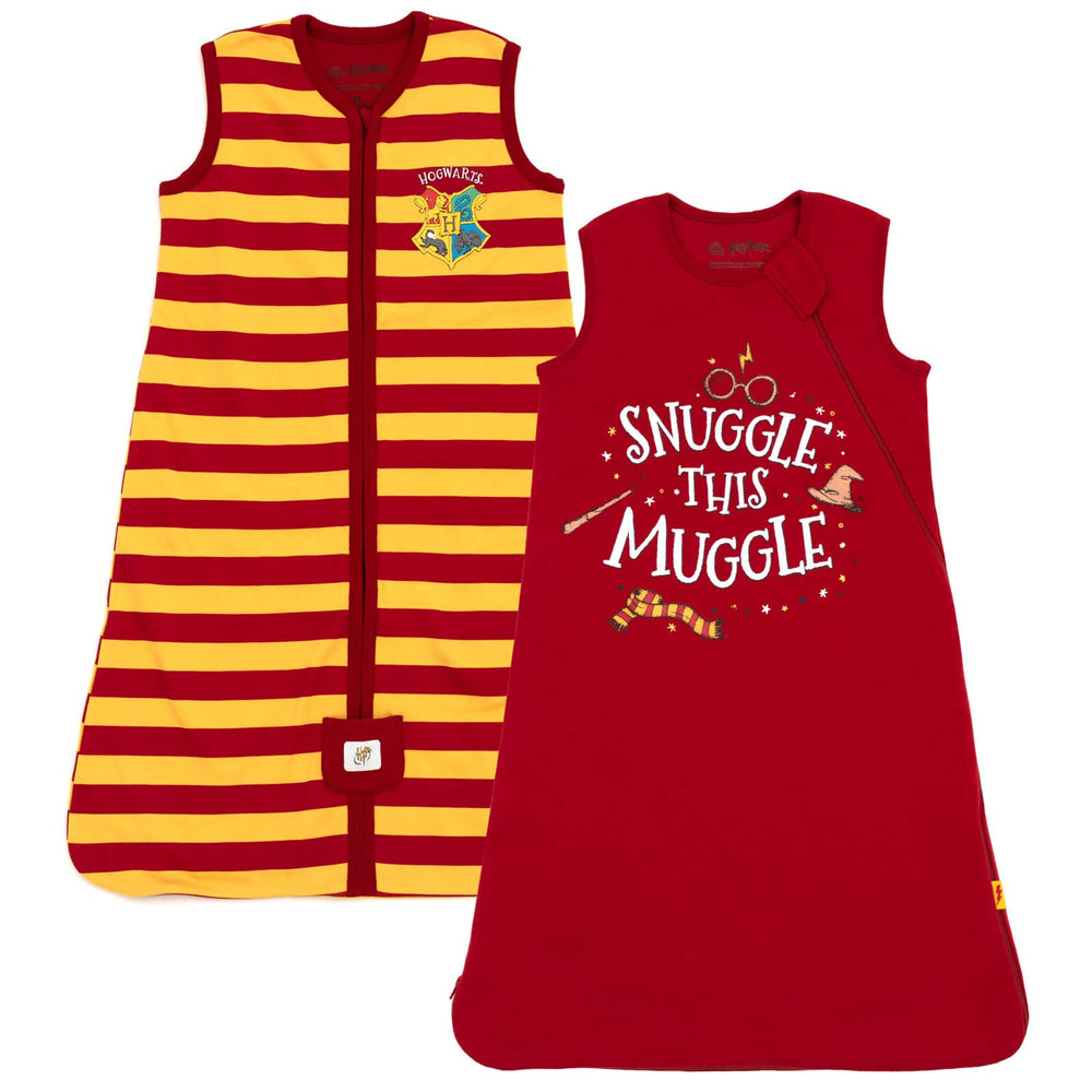 Harry Potter men's maroon sleep sack with front zip for easy dressing