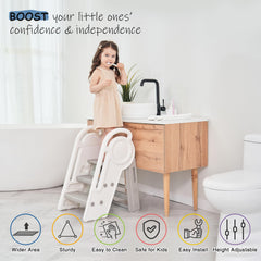 Harwaya non-slip grips keep the stool steady on tile floors