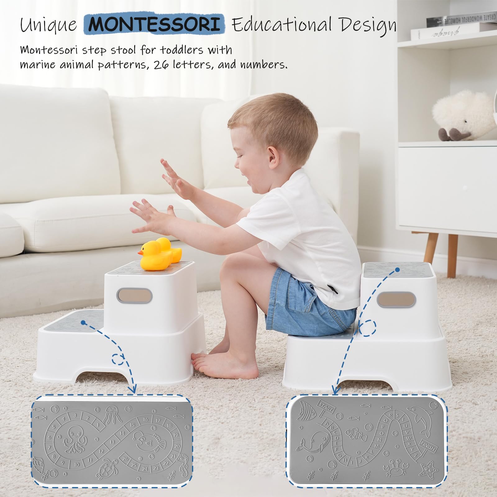 Harwaya two-step stool supports up to 180 pounds.
