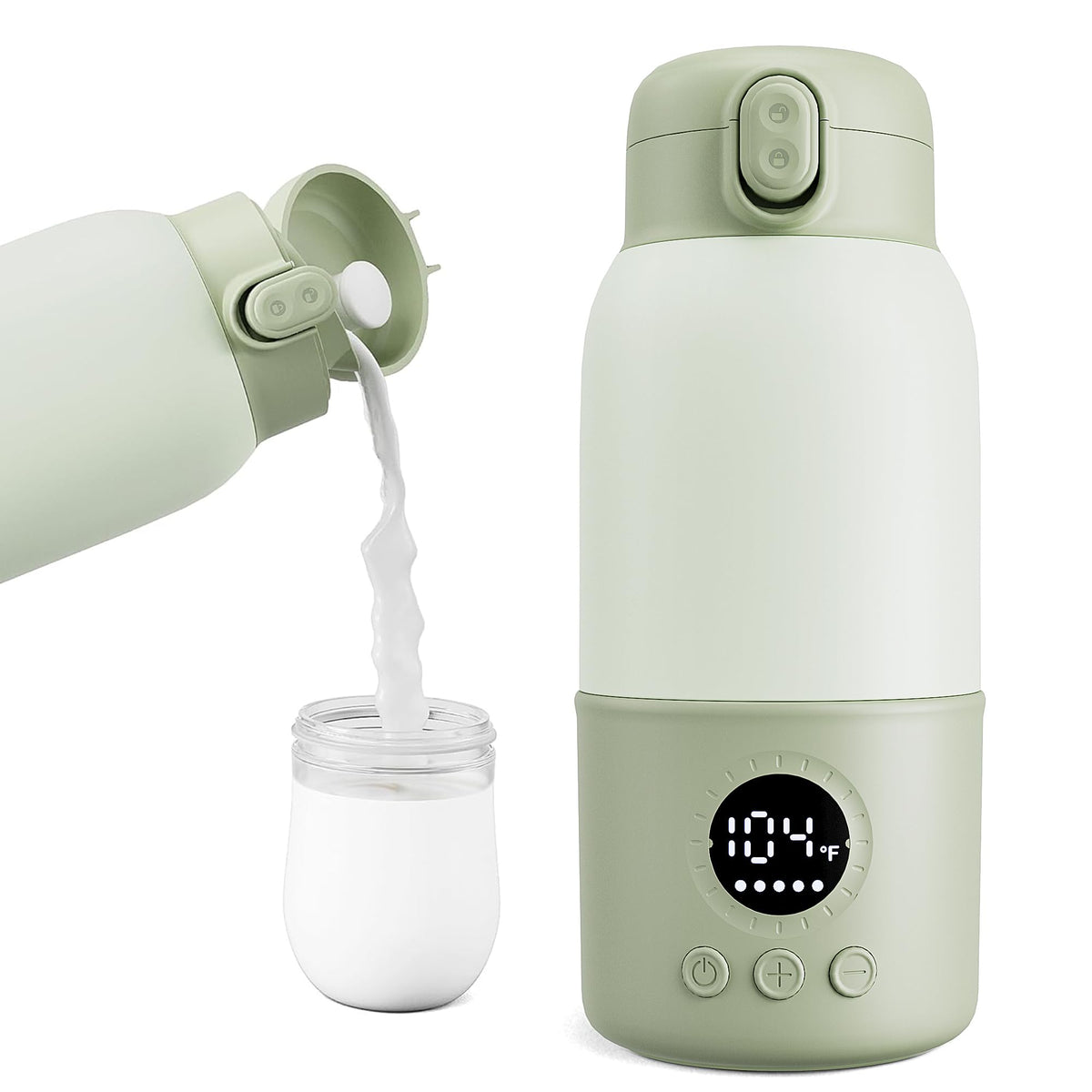 Haslife portable bottle warmer shows travel heat capability for quick on-the-go feeding.