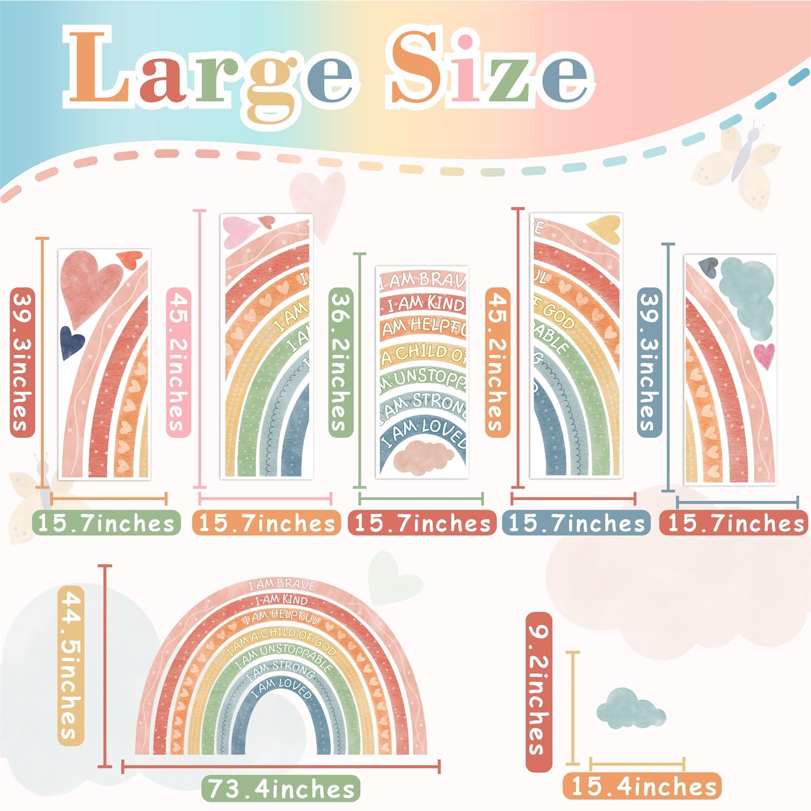 HATARU heart pattern wall decal as sweet focal points in a kid space