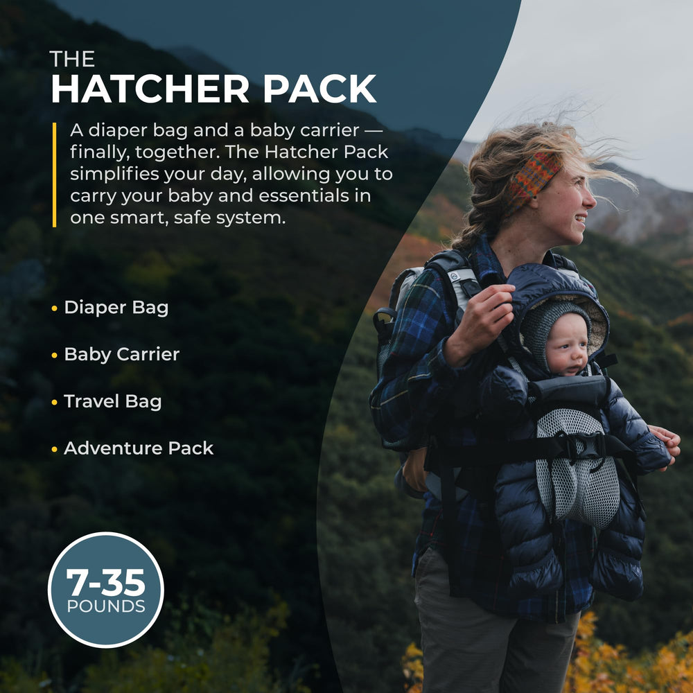 Hatcher Packs hip-healthy certified baby carrier offering ergonomic support.