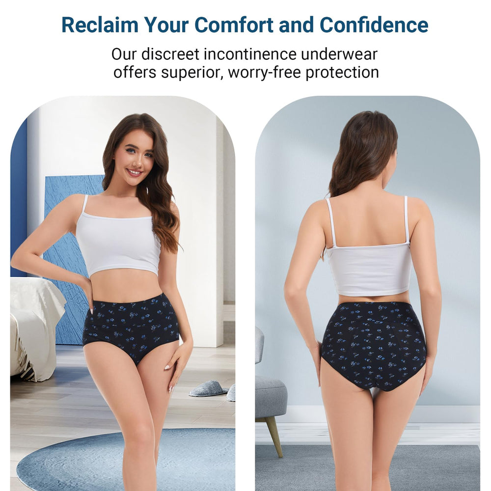 HATSURE leakproof panties with high waist offer extra tummy support and leakage protection.