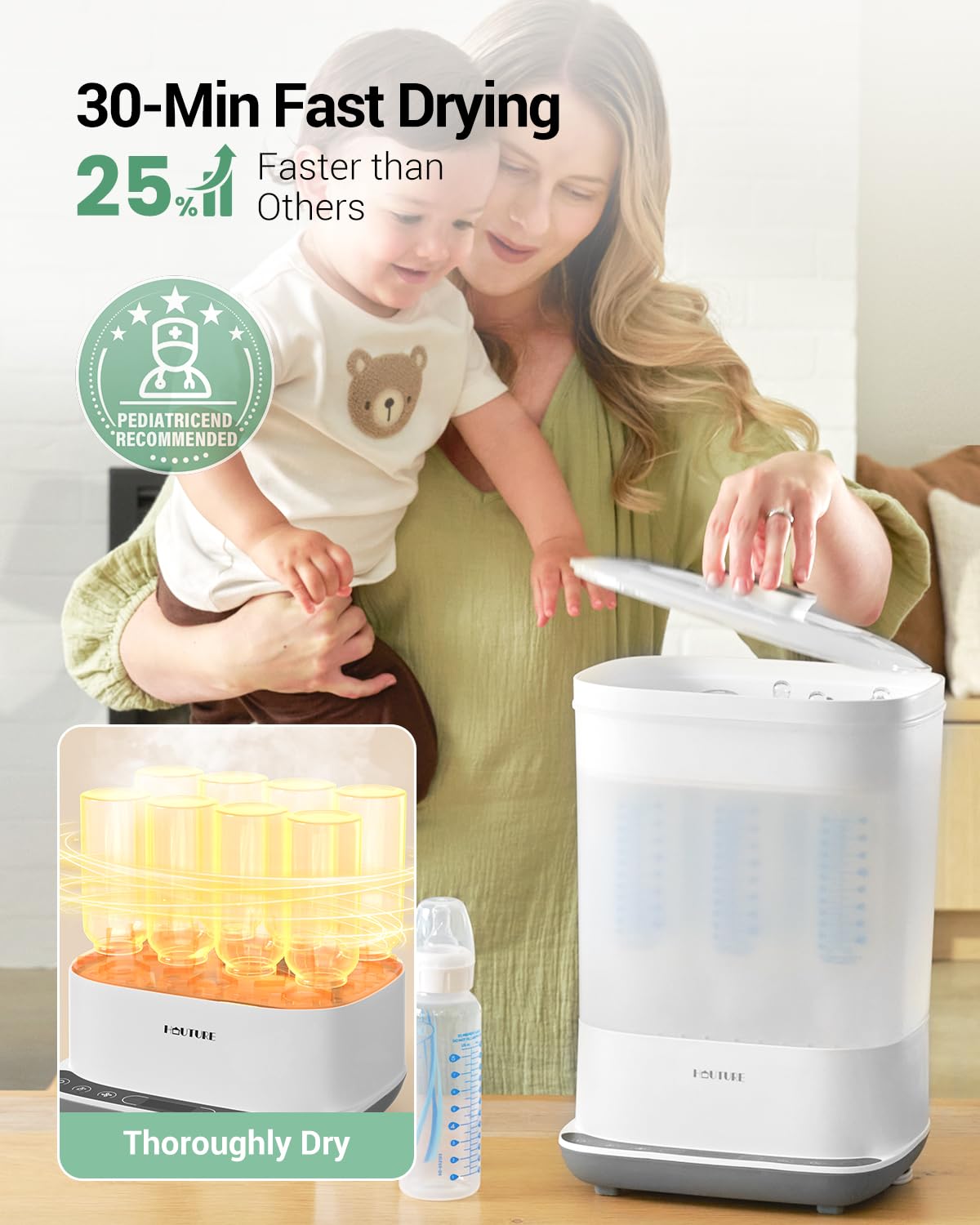 HAUTURE 72-hour storage feature keeps bottles ready for later feeds.